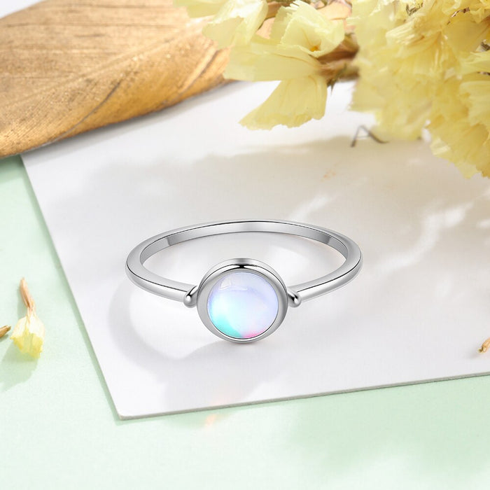 Rainbow Moonstone Ring For Women