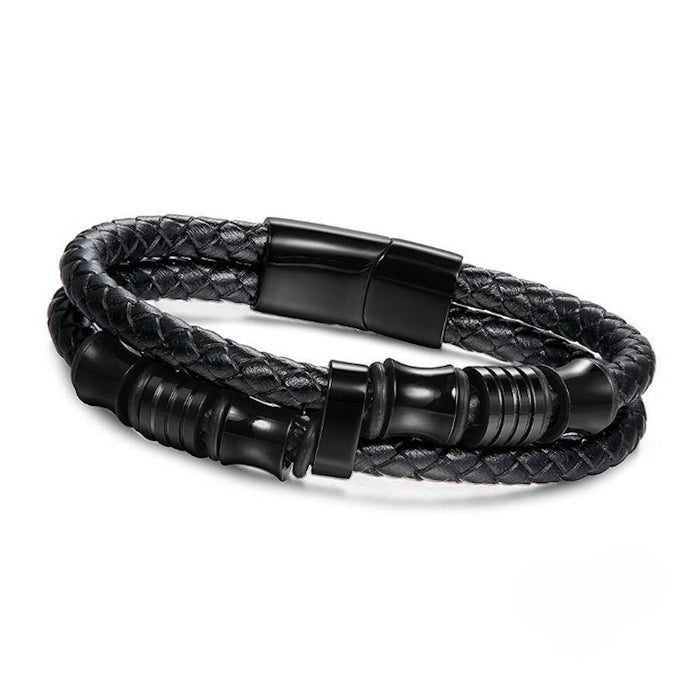 Stainless Steel Leather Men's Bracelets
