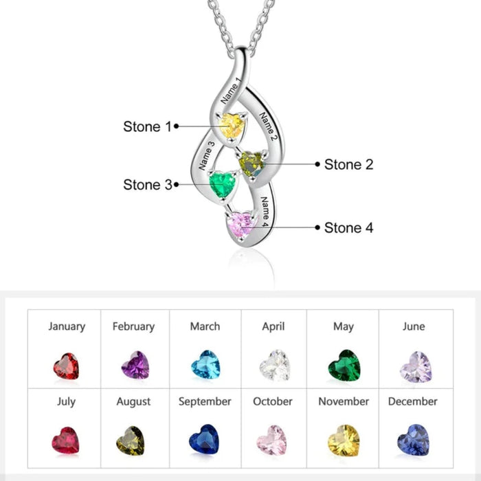 Personalized Birthstone Necklaces Pendant