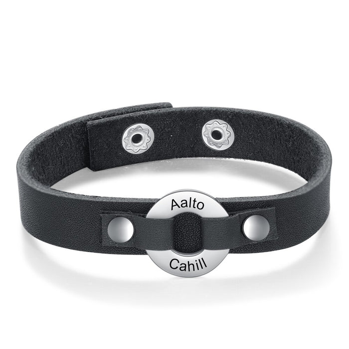 Personalized Name Engraving Circle Bracelets For Men