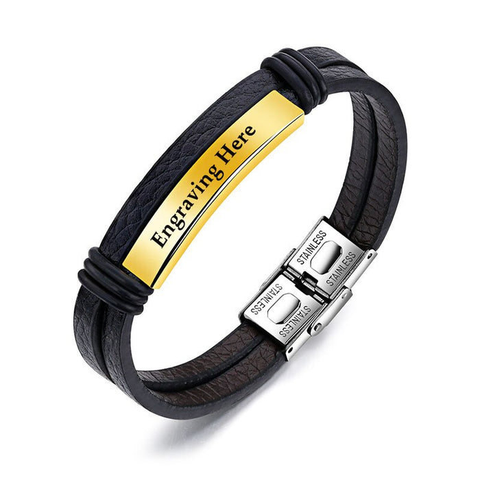 Personalized Engraved Name ID Bracelet For Men