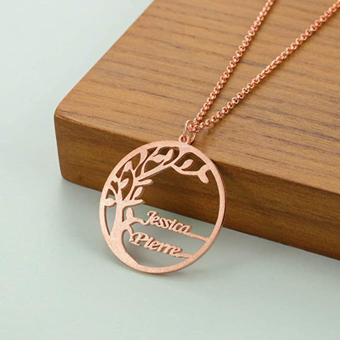 Personalized 2 Names Tree of Life Necklace