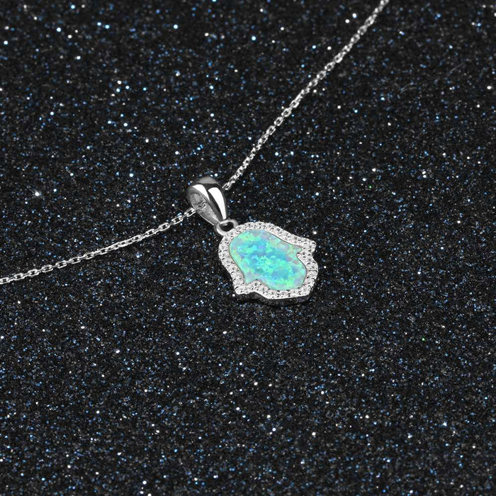 Hand Shape Opal Stone Ocean Style Necklace