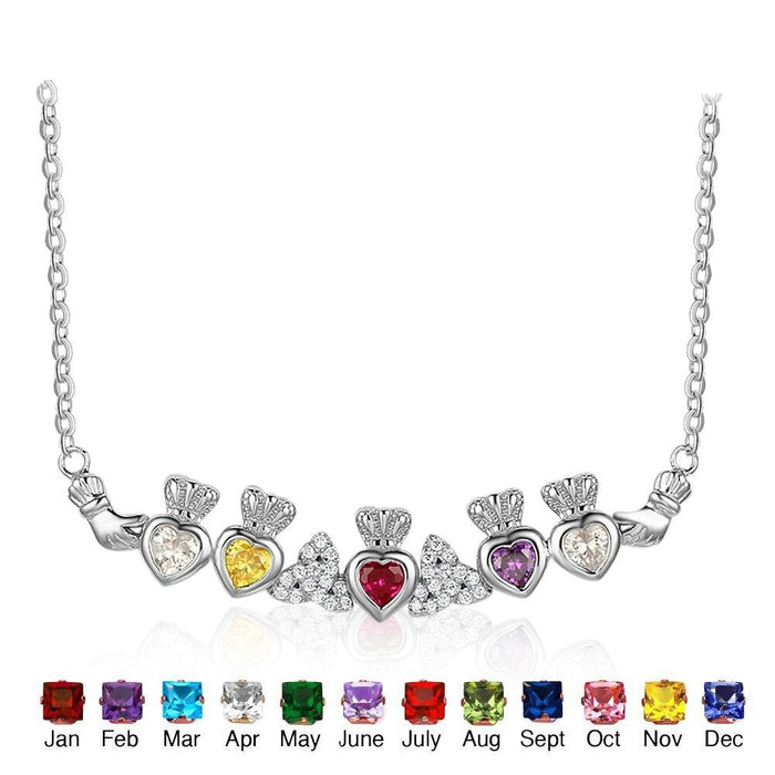 Personalized Silver Claddagh Necklace