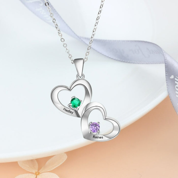 Customized Silver Heart-Shaped Necklace