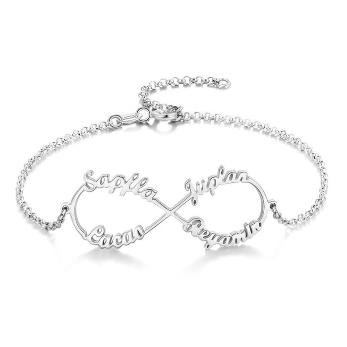 Personalized Infinity 4 Names Bracelet For Women