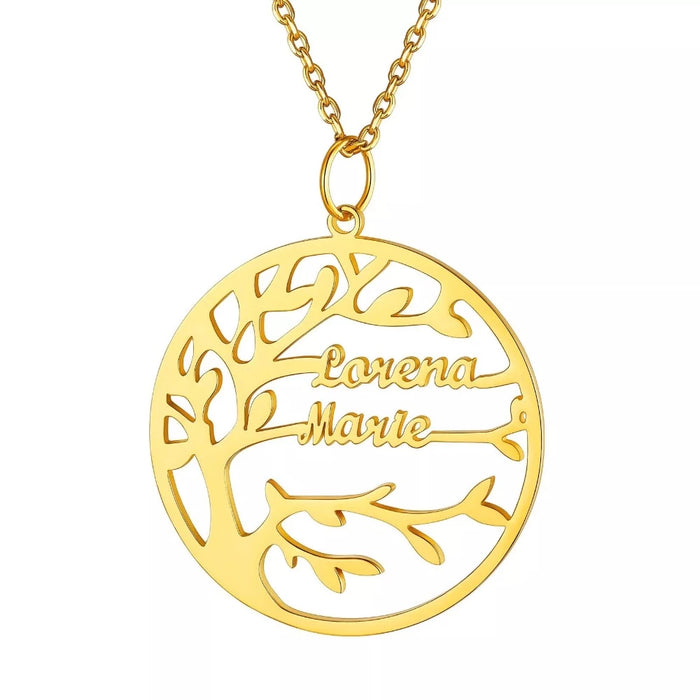 Personalized 2 Names Tree of Life Necklace