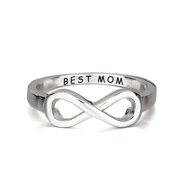 Sterling Silver Infinity Ring Engraved For Women