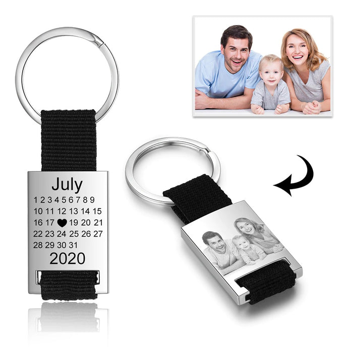 Customized Photo Calendar Keychain For Men