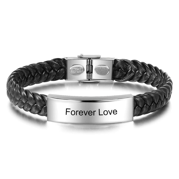 Personalized Engraved Stainless Steel Bar Bracelets
