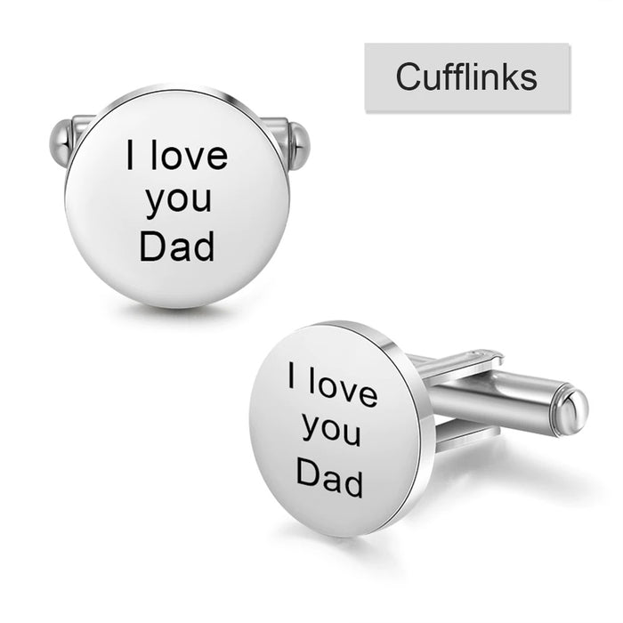 Personalized Engraving Cufflinks and Tie Clips For Men