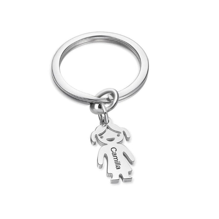 Customized 1 Name Stainless Steel Children Charm Keychain