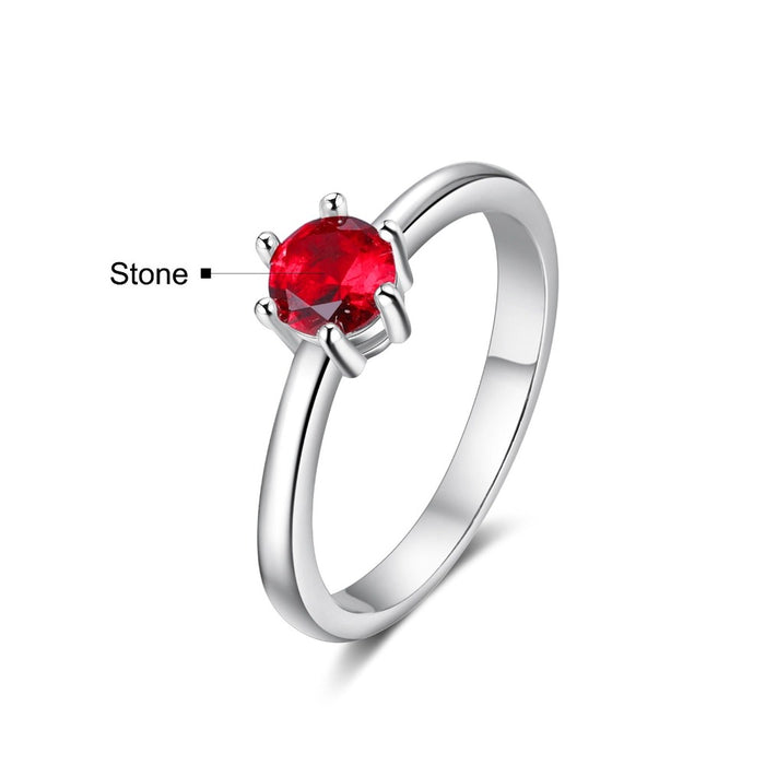 Personalized 1 Birthstone Rings For Women