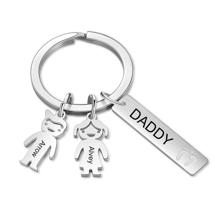 Customized Name Boy Girl Keychains With 2 Names