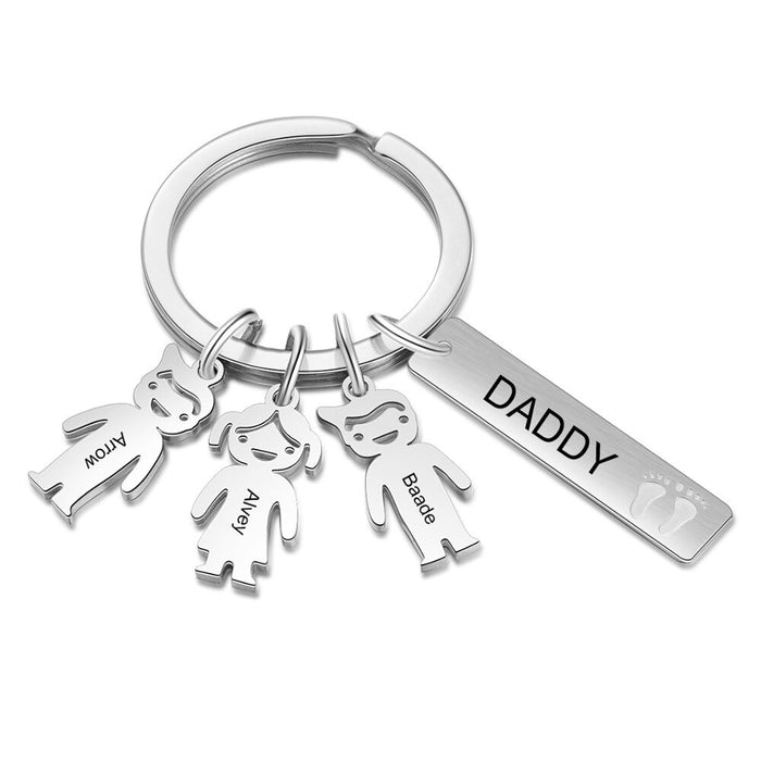 Customized Name Boy Girl Keychains With 3 Names