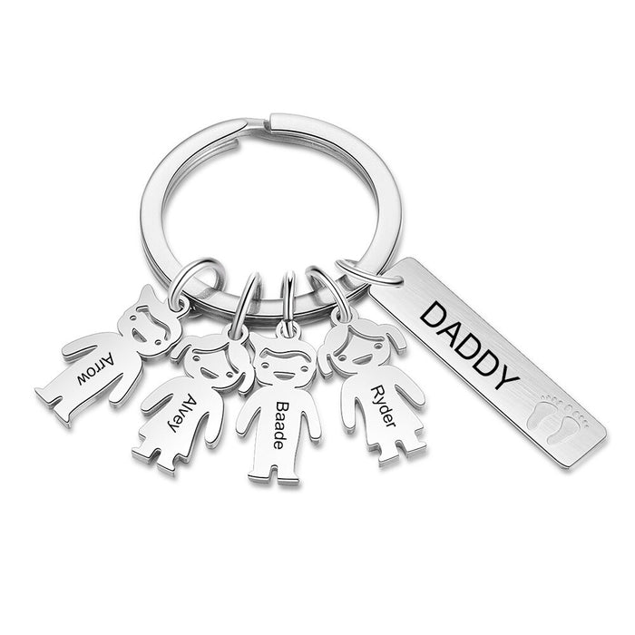 Customized Name Boy Girl Keychains With 4 Names