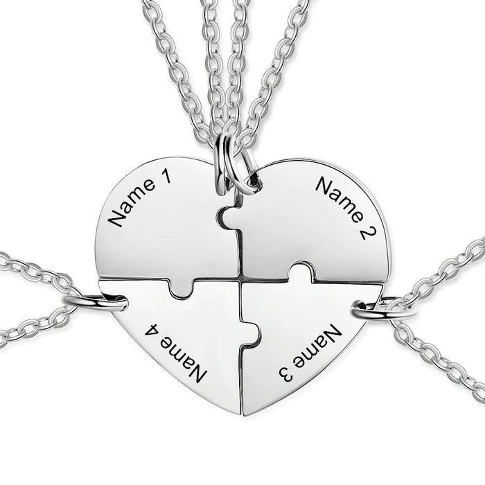Personalized Heart Shaped Friendship Necklace