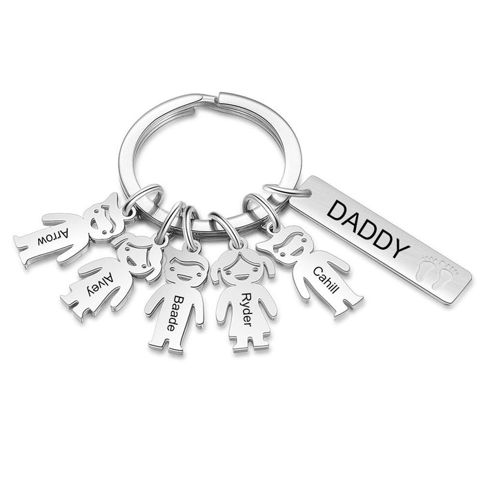 Customized Name Boy Girl Keychains With 5 Names