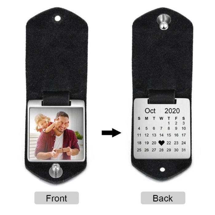 Personalized Photo Leather Keychains