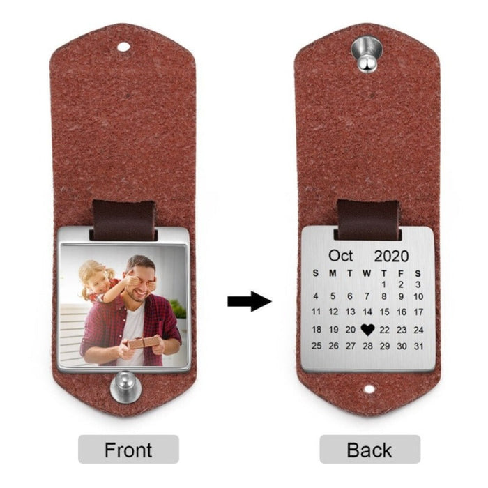 Personalized Photo Leather Keychains