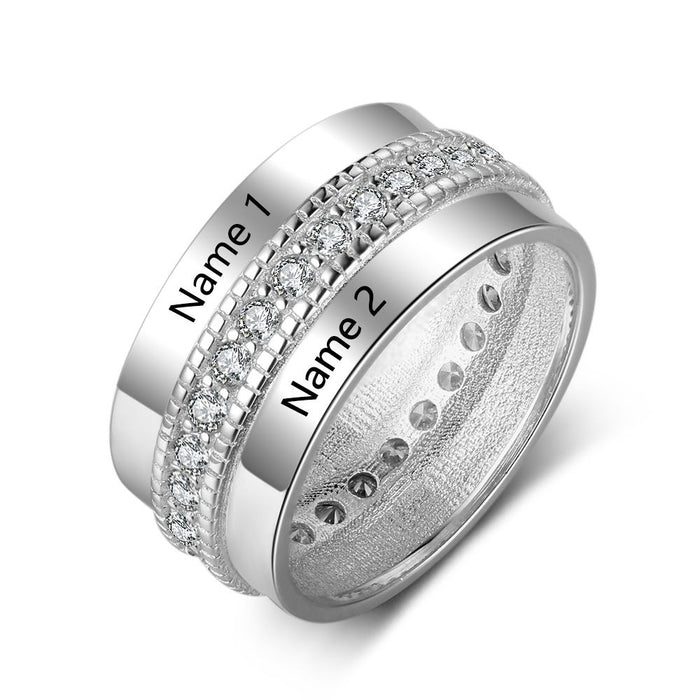 Fashion Personalized Engraved Name Rings For Women