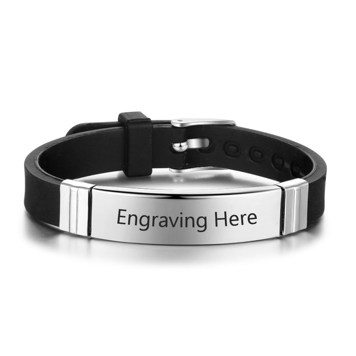 Personalized Engrave Name Rubber Bracelet