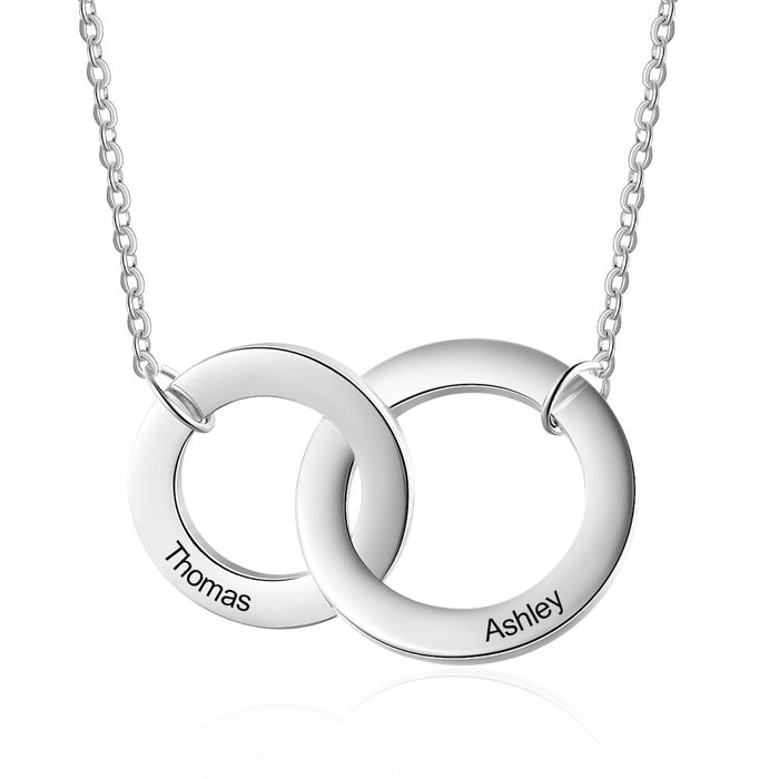Personalized Engraved 2 Names Mother Daughter Necklace