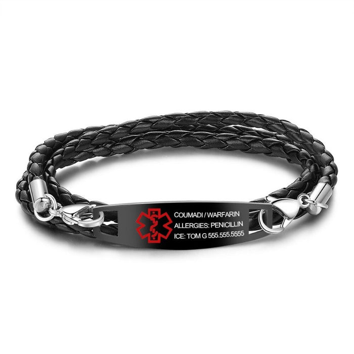 Personalized Stainless Steel Medical Alert ID Bracelets