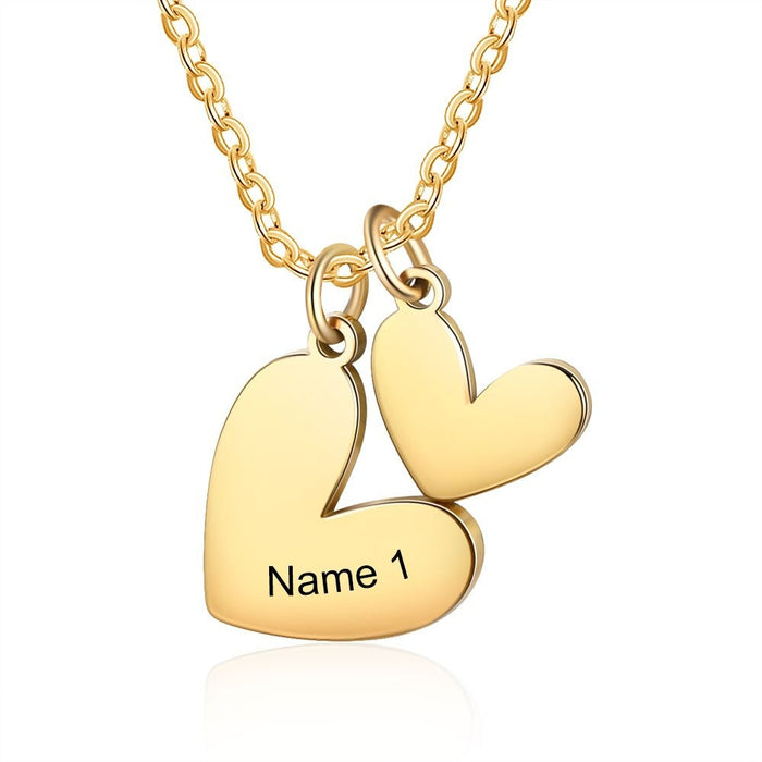 Stainless Steel 1 Name Customized Heart Necklace