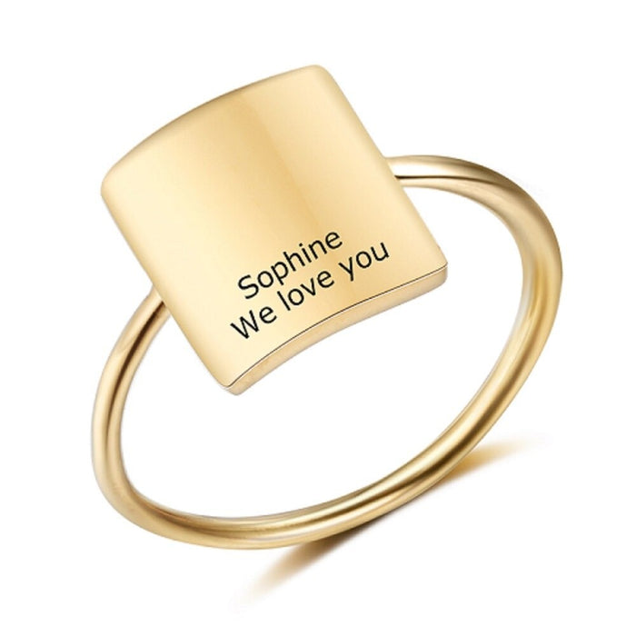 Personalized Square Ring For Women