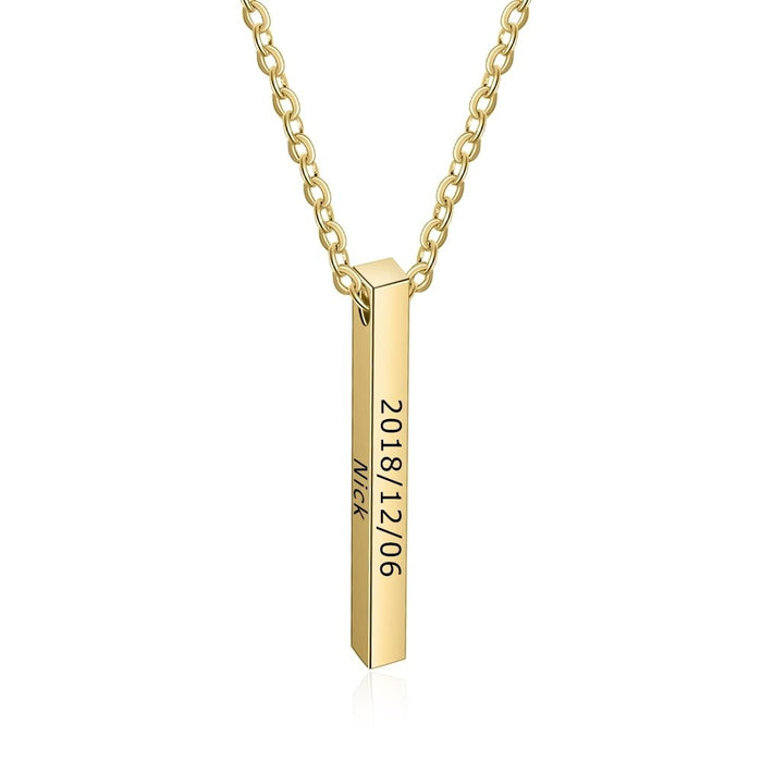 Personalized Engraved Name Bar Necklaces