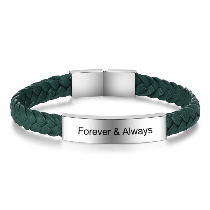 Personalized Engraved Stainless Steel Bar Bracelets