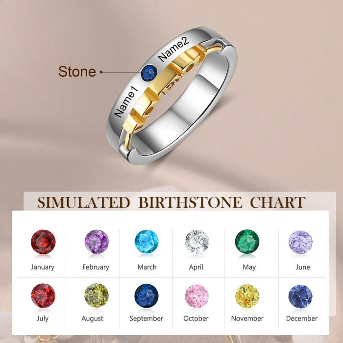 Gold & Silver Customized Couple Ring