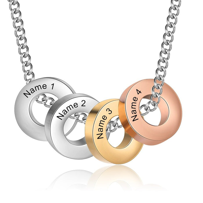 Personalized 4 Names Family Bead Necklace