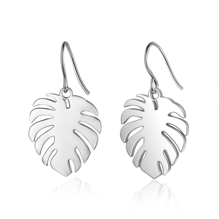 Customized Non-Engraved Leaf Earrings