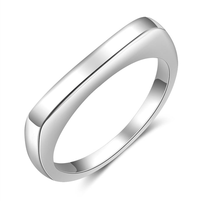 Silver Color Minimalist Jewelry Ring For Women