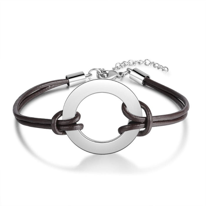 Customized Non-Engraved Stainless Steel Circle Bracelets