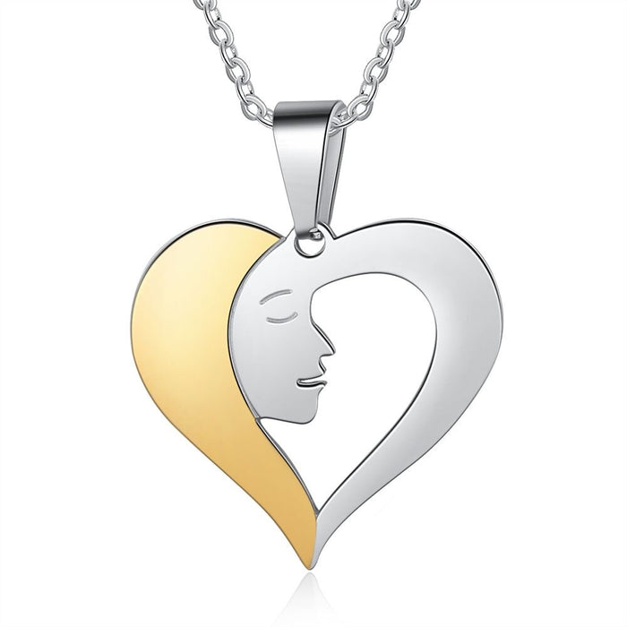 Non-Engraved Heart-Shaped Sister Necklace