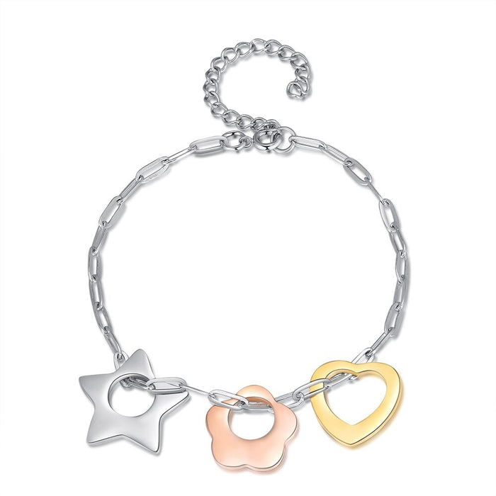 3 Colors Star Flower Cordate Bracelet For Women