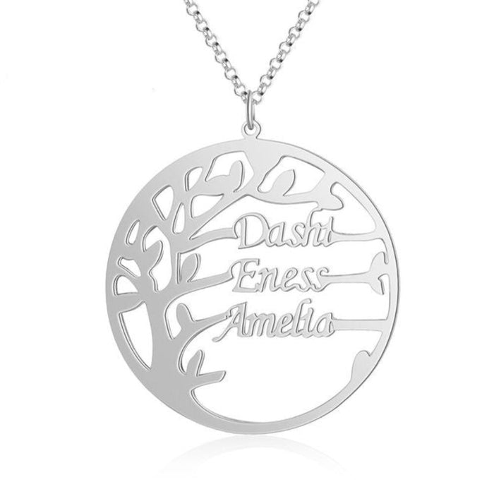 Personalized 3 Names Tree of Life Necklace