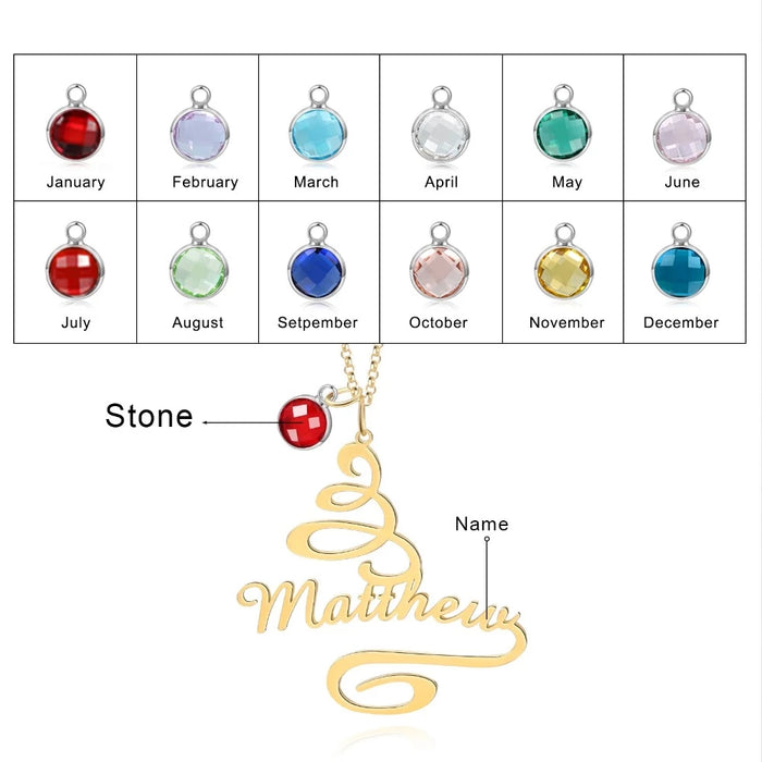 Personalized Nameplate Christmas Tree Necklace