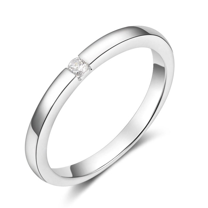 Sterling Silver Zirconia Classic Rings