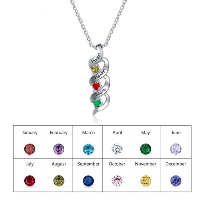 Personalized 3 Stones Twisted Pendant