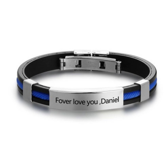 Personalized Engraved ID Bracelet For Men