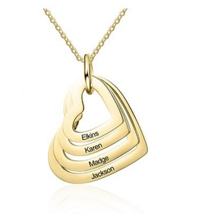 Personalized Engraved 4 Names Necklace