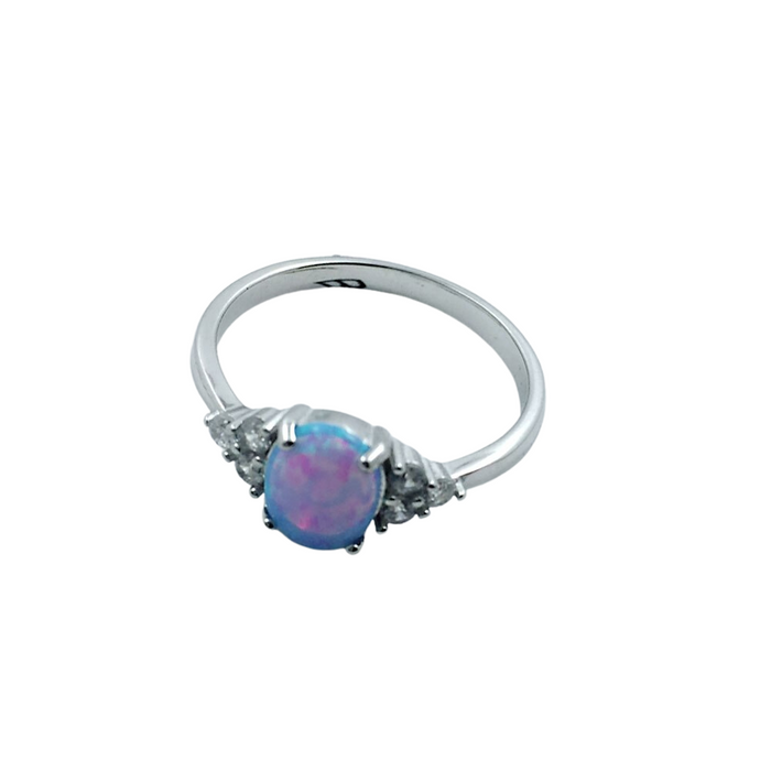 Classic Wedding Ring With Oval Opal Stone