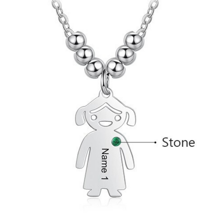 1 Name Personalized Engraved Girl Pendant