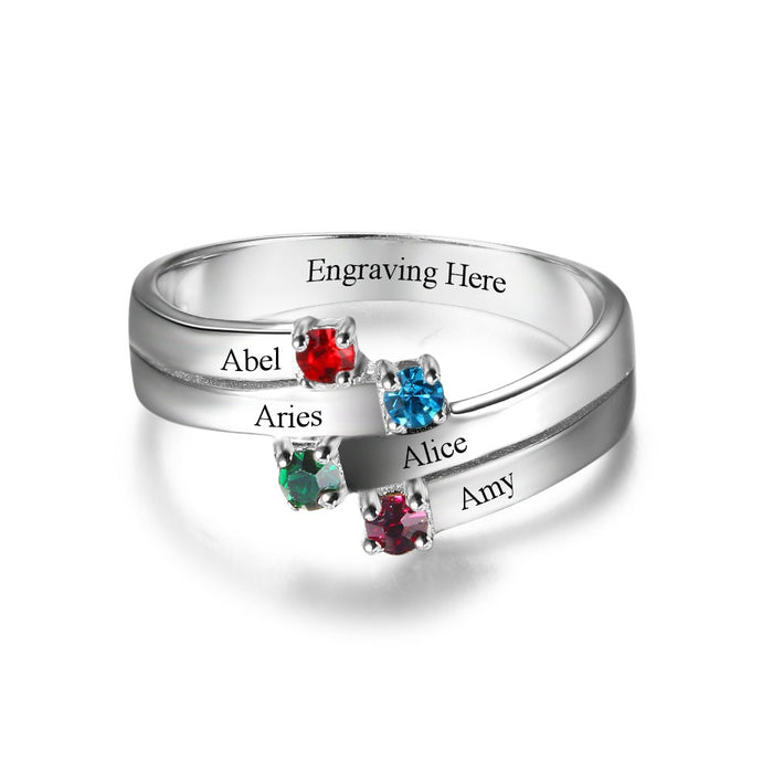 Sterling Silver Anniversary Family Ring