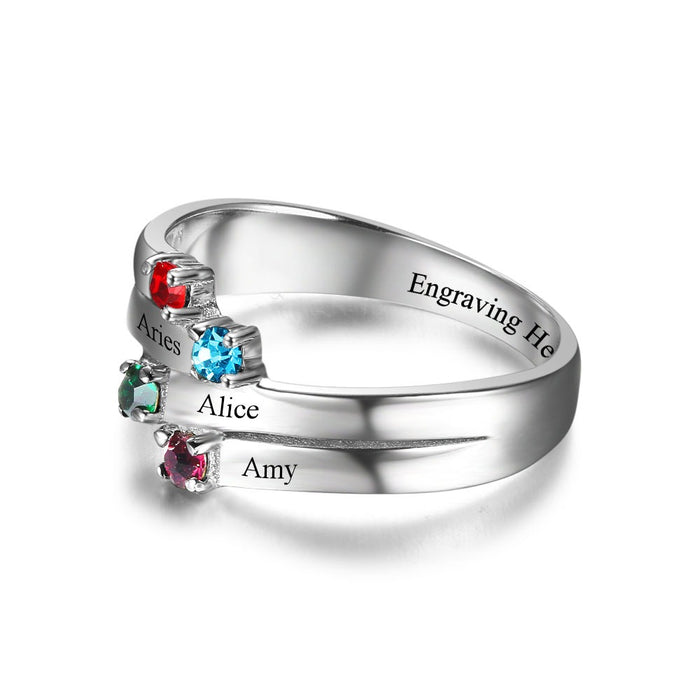 Sterling Silver Anniversary Family Ring