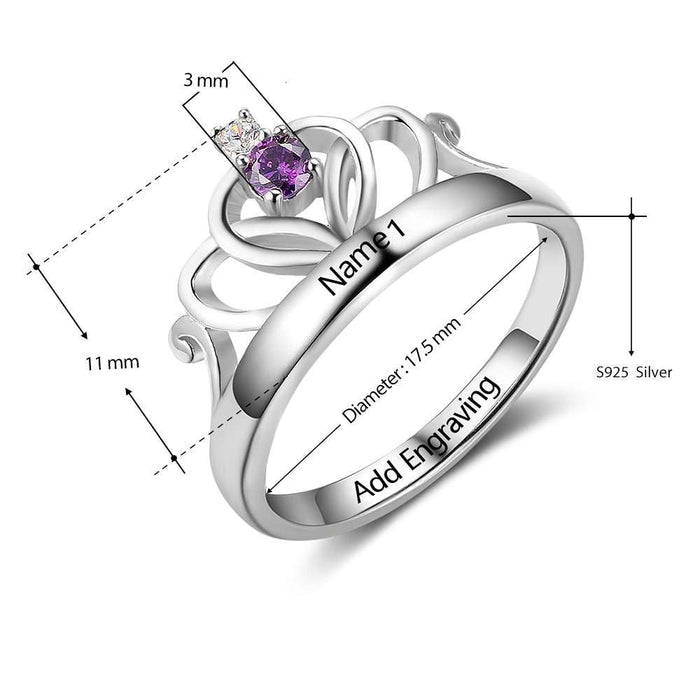 Classic Crown Personalized Gift Ring